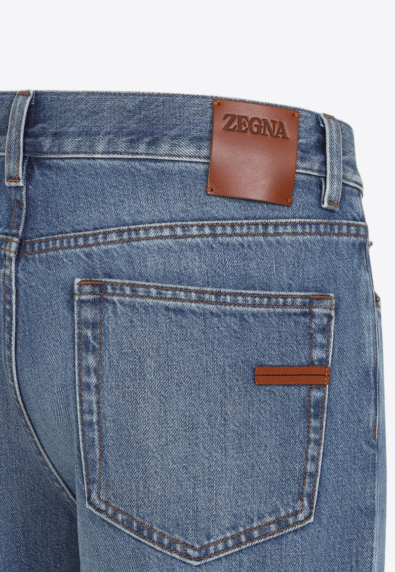 Logo Patch Straight-Leg Jeans