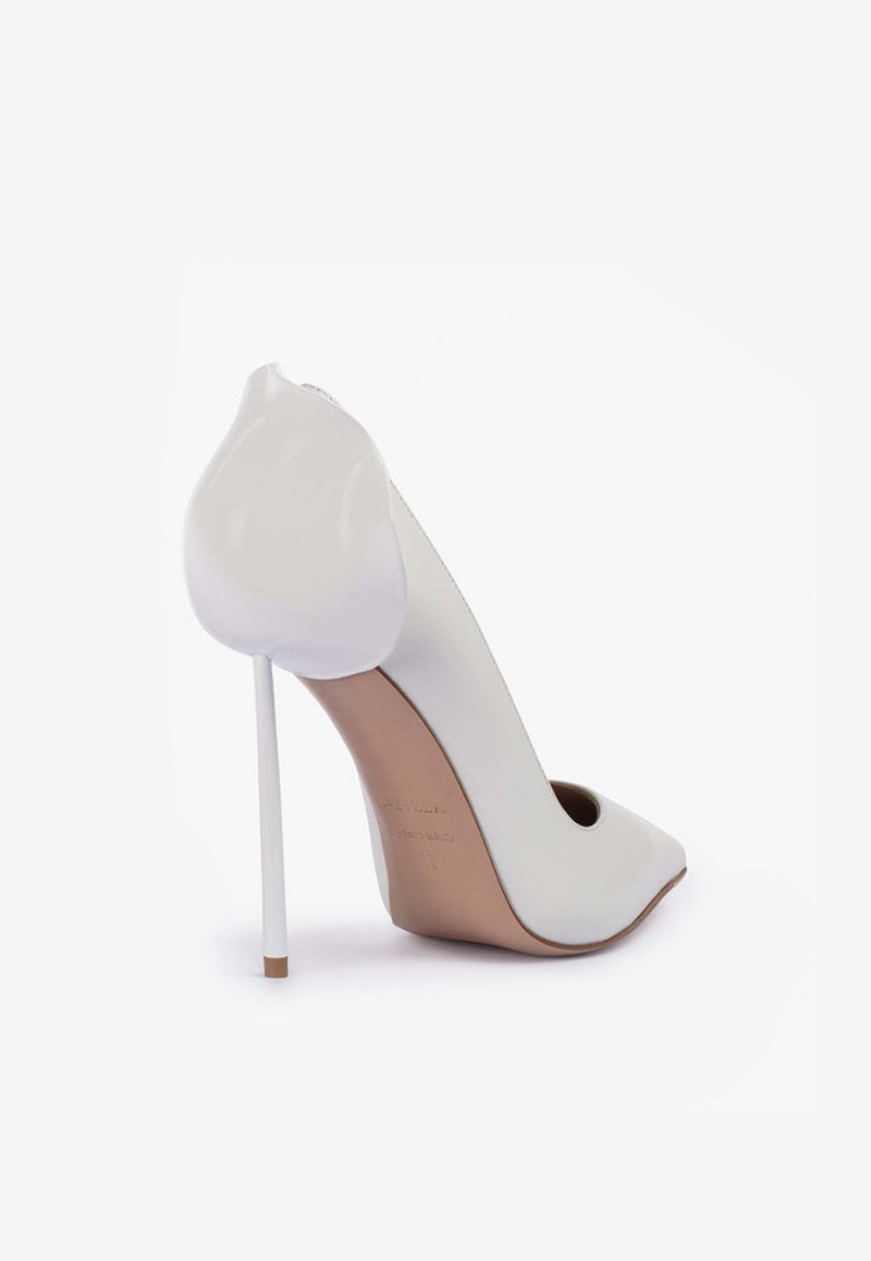 Le Silla Petalo 120 Leather Pumps 3101M100G3PPWHITE