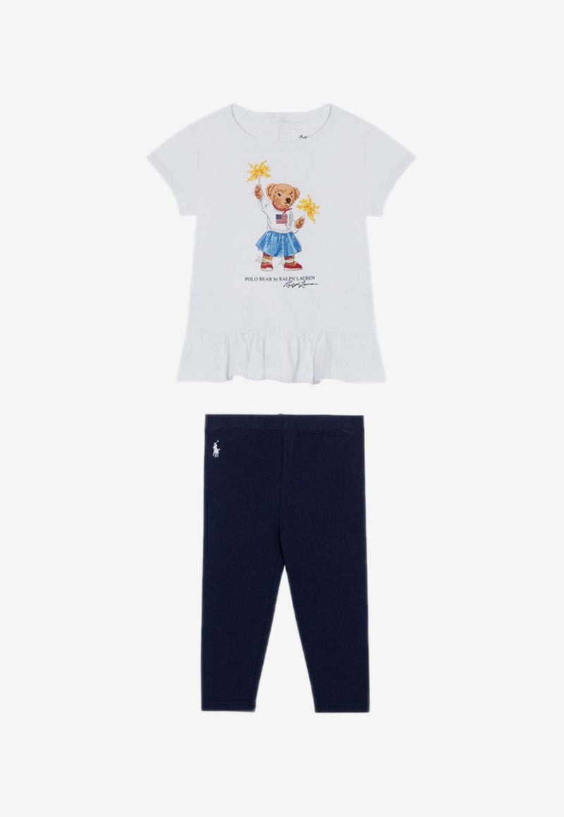 Polo Ralph Lauren Kids Baby Girls Polo Bear T-shirt and Pants Set Blue 310942863001CO/P_POLOR-SN