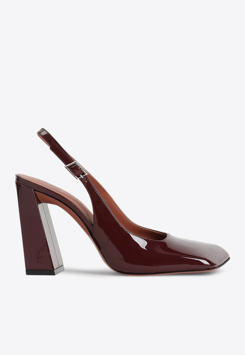 Charlotte 95 Slingback Pumps in Polished Leather