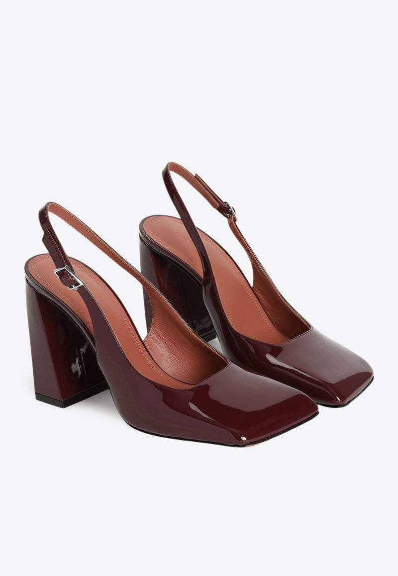 Charlotte 95 Slingback Pumps in Polished Leather