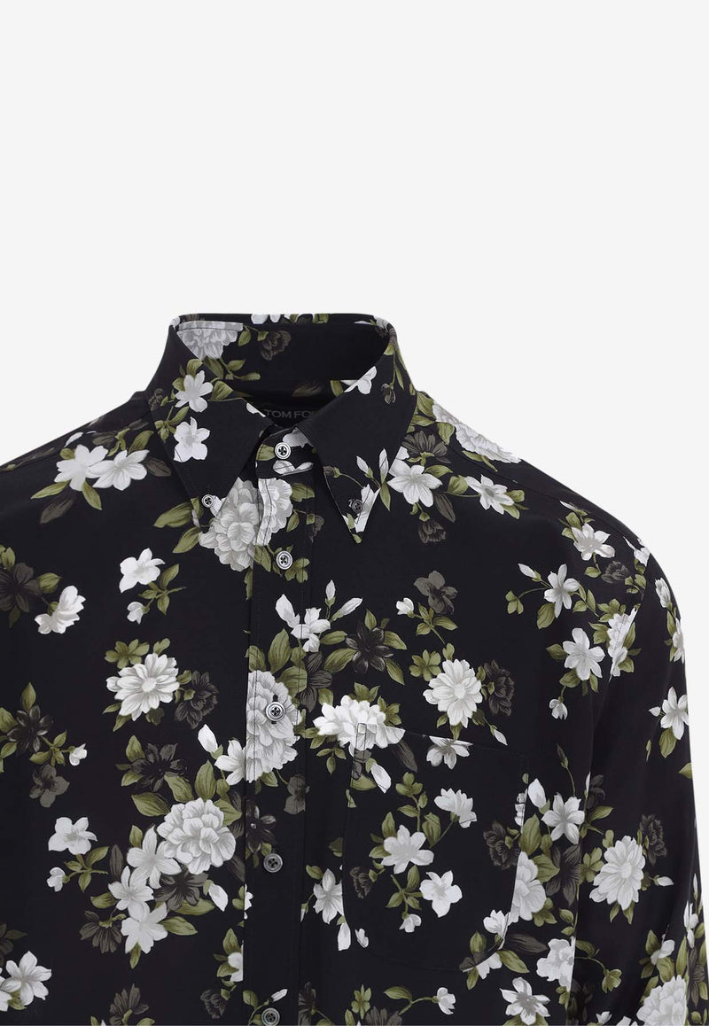 Floral Print Silk Shirt