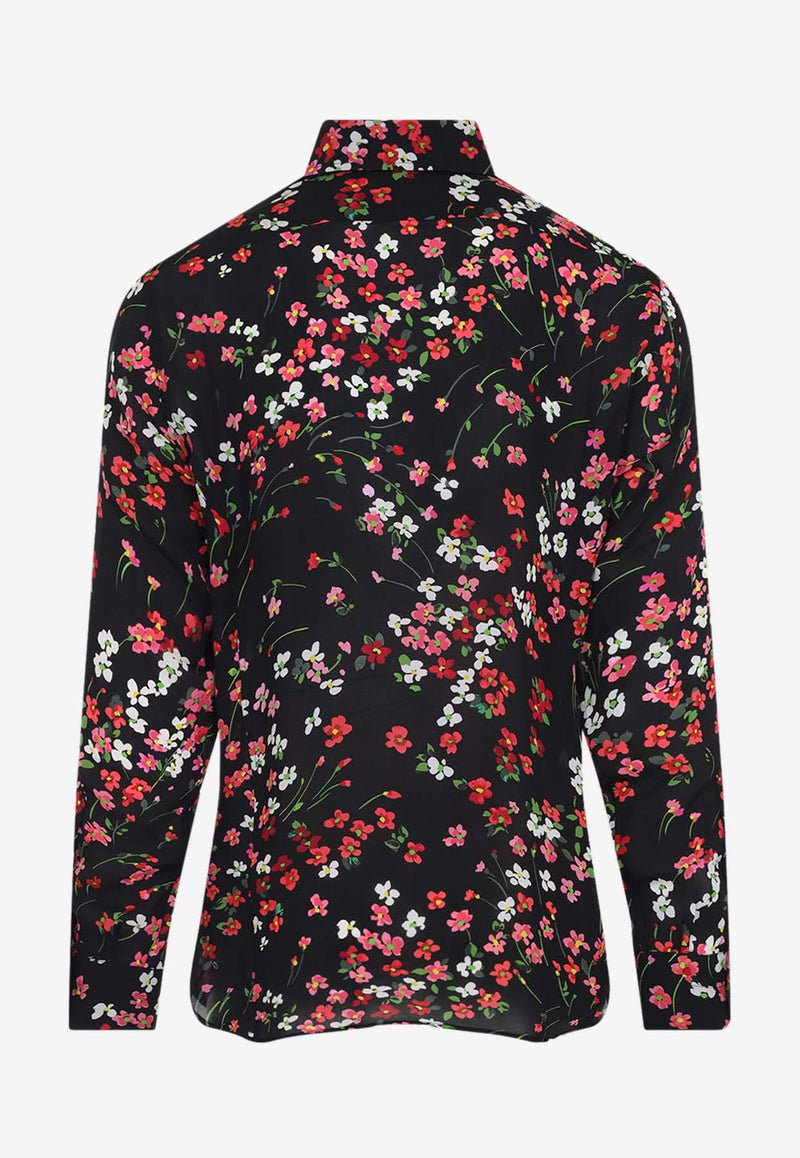 Floral Print Silk Shirt