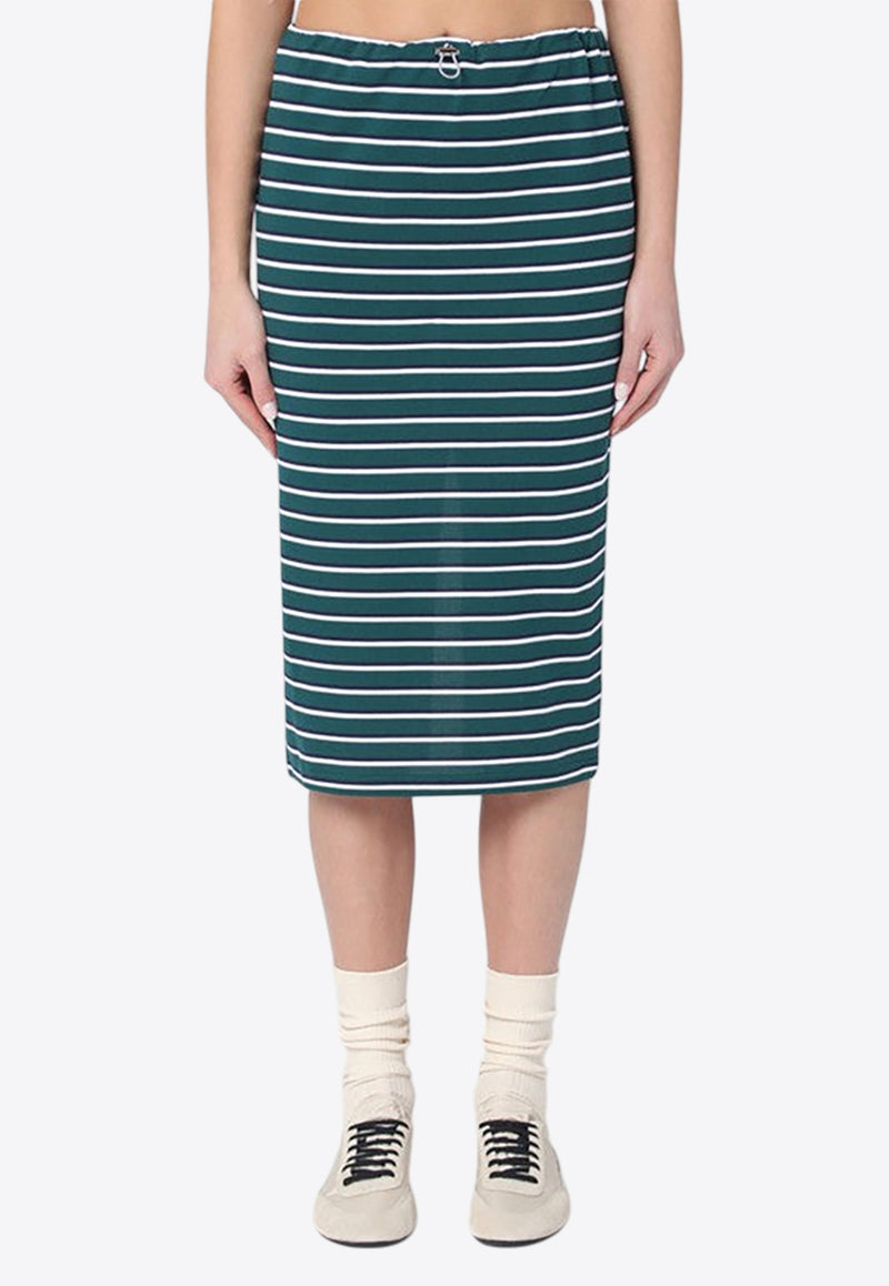 Prada Striped Midi Pencil Skirt Green 31147OOO16WC/Q_PRADA-F0B8Q