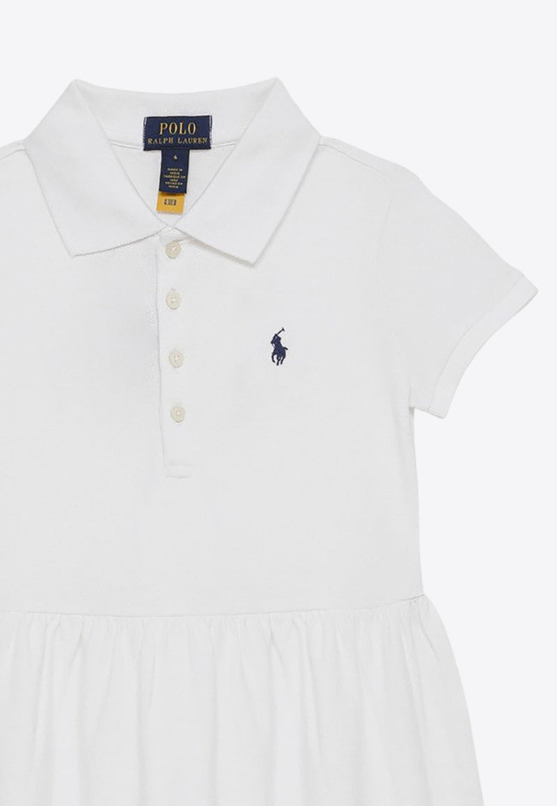 Polo Ralph Lauren Kids Girls Logo Embroidered Mini Polo Dress White 312934961001CO/O_POLOR-WP