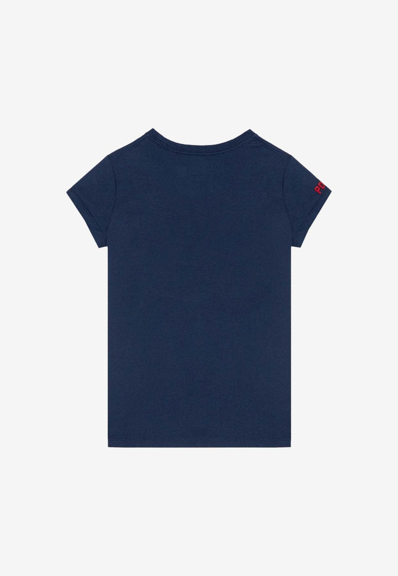 Polo Ralph Lauren Kids Boys Flag Appliqué Crewneck T-shirt Blue 313901144006CO/P_POLOR-RN