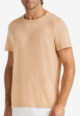 Derek Rose Jordan Linen T-shirt Sand 3163-JORD001SANSAND