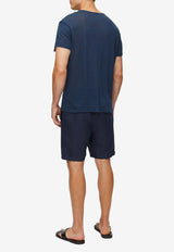 Derek Rose Jordan 2 Linen T-shirt Navy 3163-JORD002NAVNAVY