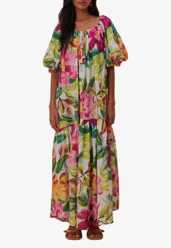 Farm Rio Painted Flowers Maxi Dress Multicolor 317746MULTICOLOUR