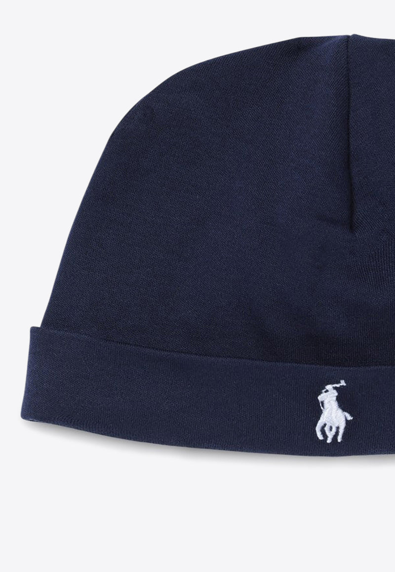 Polo Ralph Lauren Kids Babies Embroidered Logo Beanie Blue 320552454CO/Q_POLOR-RN