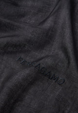 Salvatore Ferragamo Light Cashmere Shawl 320622 ST NUVOLANEW 762080 NERO Black