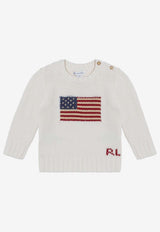 Polo Ralph Lauren Kids Baby Boys The Iconic Flag Sweater White 320668285006CO/P_POLOR-NE