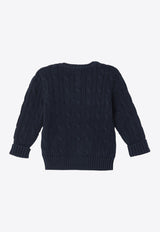 Polo Ralph Lauren Kids Babies Cable Knit Logo Sweater Blue 320702674058CO/P_POLOR-NA