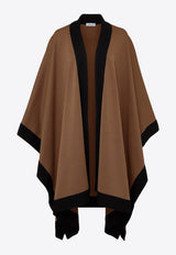 Salvatore Ferragamo Logo-Plaque Wool Cape 320787 CAPE CHIC 770164 CLAY/BLACK