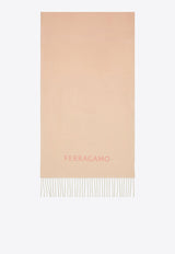 Salvatore Ferragamo Logo Jacquard Cashmere Scarf 320796 SR SHADE 770205 NYLUND PINK