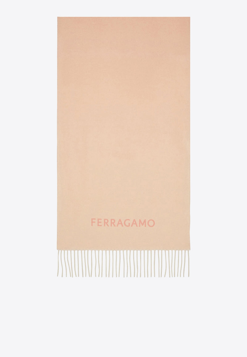 Salvatore Ferragamo Logo Jacquard Cashmere Scarf 320796 SR SHADE 770205 NYLUND PINK