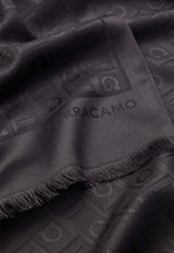 Salvatore Ferragamo Monogram Jacquard Silk-Blend Scarf Black 320941 ST MONOGRAMJ 776056 BLACK