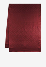 Salvatore Ferragamo Logo-Jacquard Silk and Wool Scarf Bordeaux 320941 ST MONOGRAMJ 779184 BORDEAUX