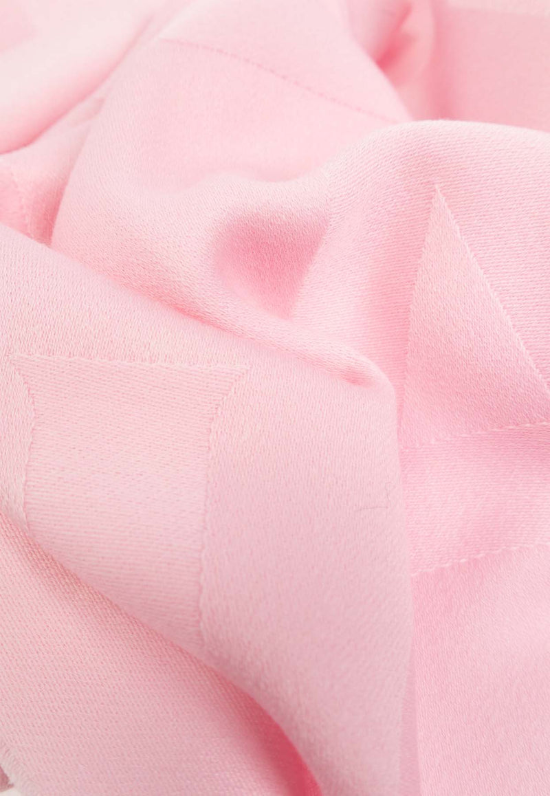 Salvatore Ferragamo Logo Jacquard Wool Scarf Pink 320942 SR MAXIFERR 776247 ROSA