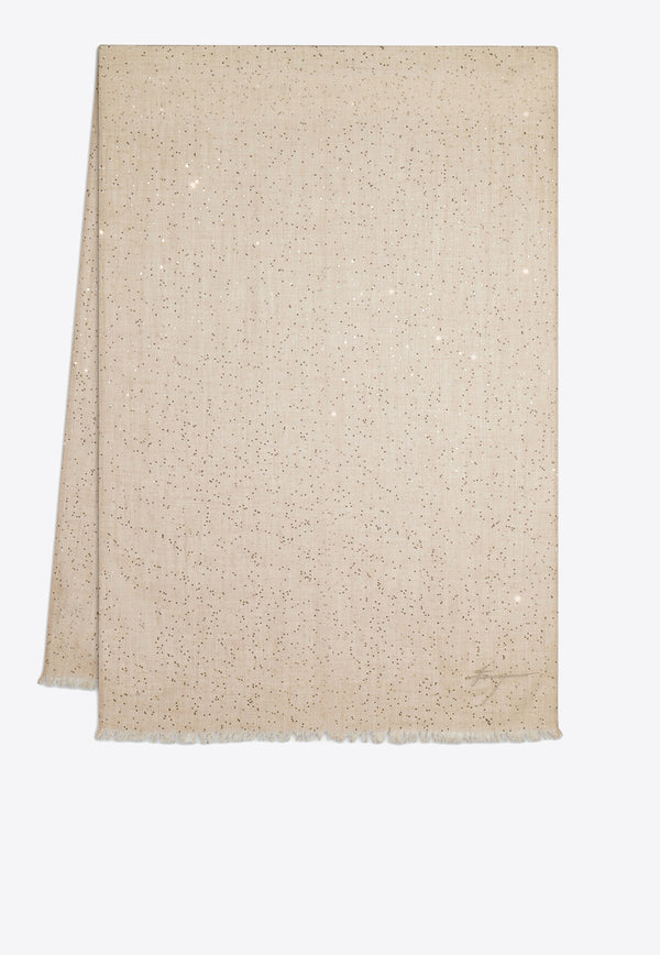 Salvatore Ferragamo Micro Sequin Stole Natural 320952 ST STAR 779196 NATURAL