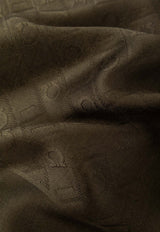 Salvatore Ferragamo Monogram Silk and Wool Shawl Olive 320960 SL MONODEGRA 779309 EXPRESSO/OLIVE