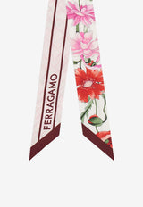 Salvatore Ferragamo Mini Bouquet Print Bandeau Scarf Multicolor 320966 MB MONOFLOW 780231 COTTON CANDY