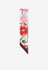 Salvatore Ferragamo Mini Bouquet Print Bandeau Scarf Multicolor 320966 MB MONOFLOW 780231 COTTON CANDY