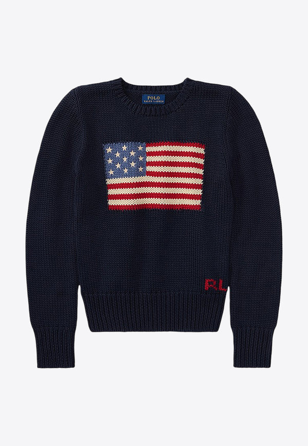 Polo Ralph Lauren Kids Boys American Flag Sweater Navy 322668285001CO/P_POLOR-HN