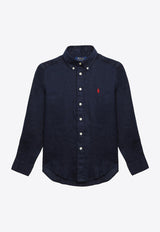 Polo Ralph Lauren Kids Boys Logo Embroidered Long-Sleeved Shirt Navy 322865270006LI/O_POLOR-NN