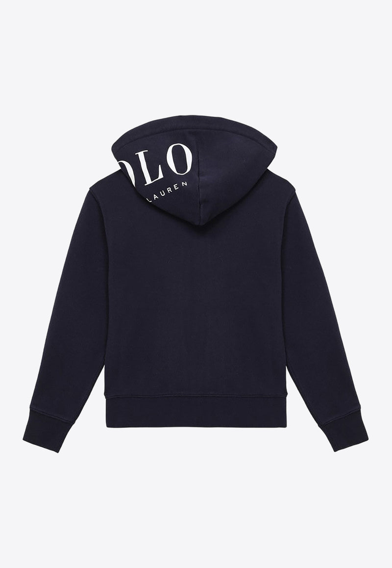 Polo Ralph Lauren Kids Boys Logo Embroidered Zip-Up Hoodie Blue 322934245001CO/O_POLOR-NN