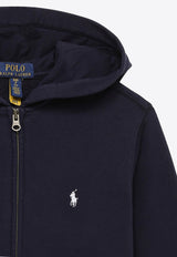 Polo Ralph Lauren Kids Boys Logo Embroidered Zip-Up Hoodie Blue 322934245001CO/O_POLOR-NN