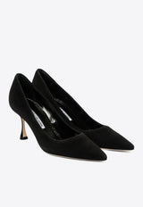 Manolo Blahnik Osmaclo 70 Suede Pumps Black 324-2756BLACK