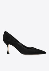 Manolo Blahnik Osmaclo 70 Suede Pumps Black 324-2756BLACK