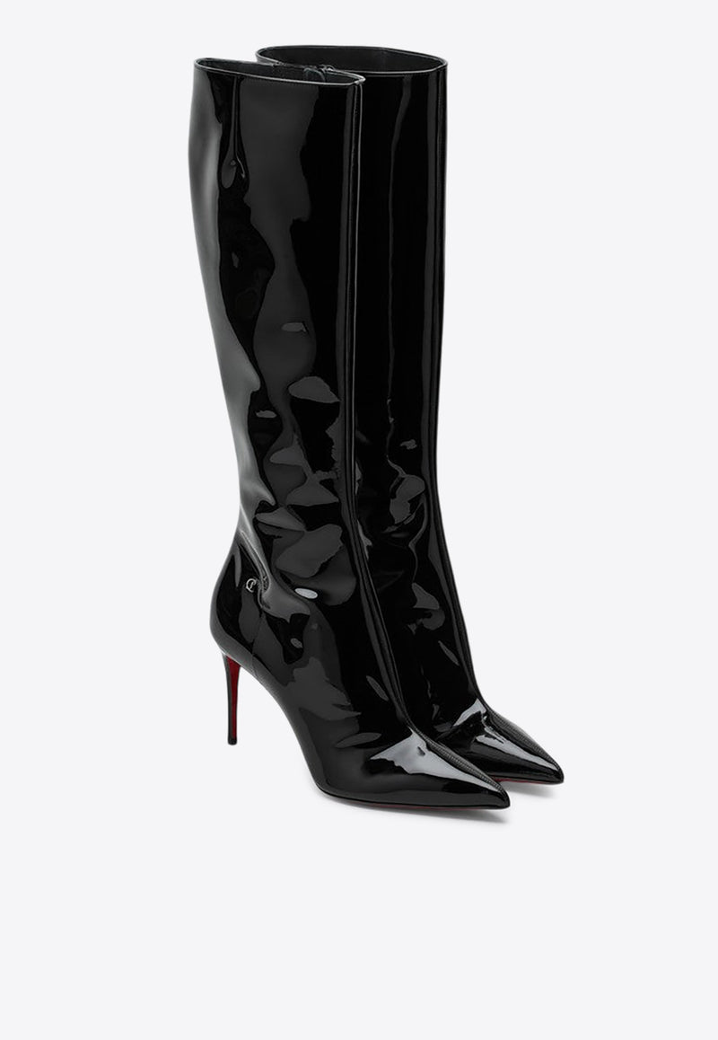 Christian Louboutin 95 Patent Leather Knee-High Boots Black 3240757LE/P_LOUBO-B439