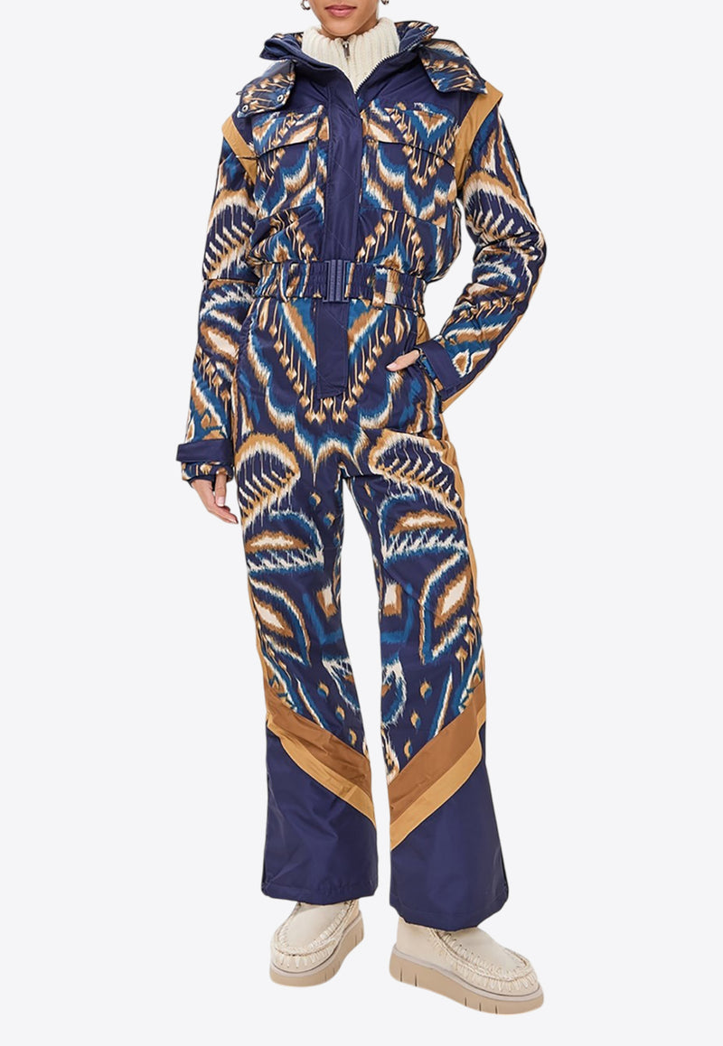 Farm Rio Pineapple Ikat Ski Jumpsuit Blue 325705BLUE