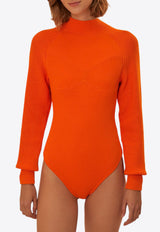 Farm Rio Ribbed Knit Bodysuit Orange 329616ORANGE