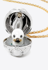 Fabergé Heritage Seal Pup Surprise Locket Necklace in 18-karat Yellow and White Gold Gold 3340/31