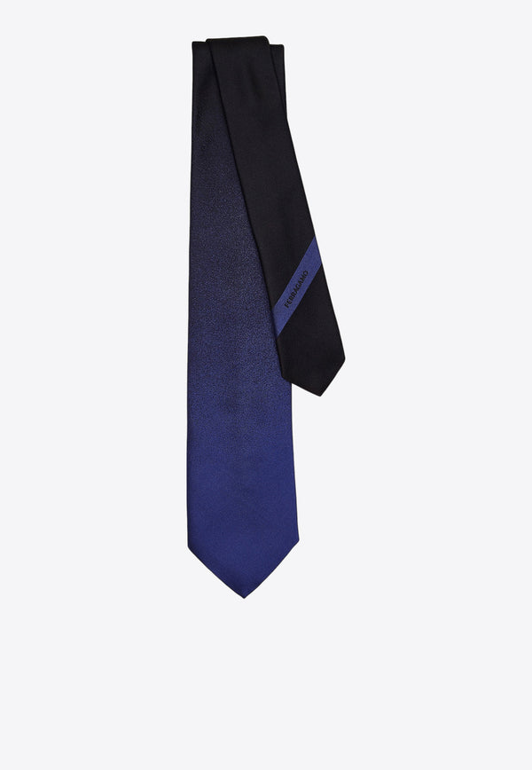 Salvatore Ferragamo Gradient-Effect Silk Tie 350954 4 TOKYO7J 769409 F NERO/BLUETTE