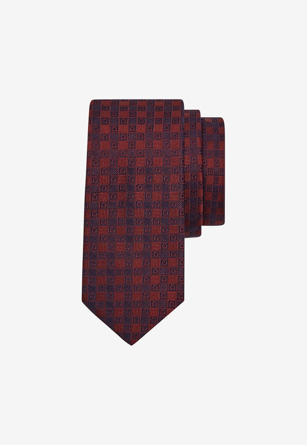 Salvatore Ferragamo All-Over Gancini Jacquard Silk Tie Bordeaux 350991 4 VIGO7J 774137 F BORDEAUX