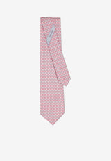 Salvatore Ferragamo All-Over Gancini Print Silk Tie Pink 351206 4 ZILLA 778544 F ROSA