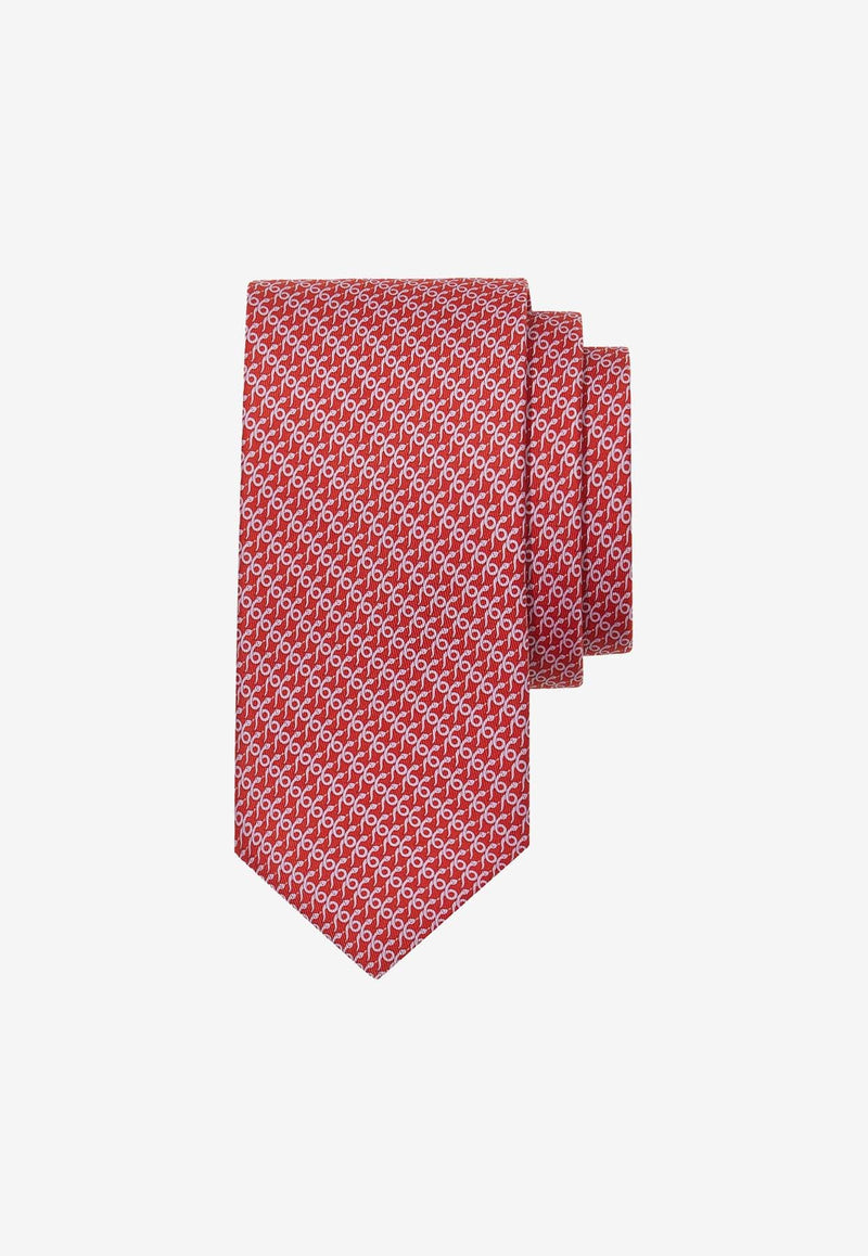 Salvatore Ferragamo Mamba Print Two-Tone Silk Tie Red 351219 4 MAMBA1 778588 F ROSSO