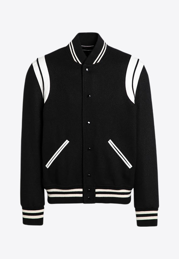 Saint Laurent Wool Bomber Jacket  Black 354718Y180W/P_YSL-1070