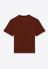 Prada Logo Patch Crewneck T-shirt  Brown 3547BOOO15ZG/P_PRADA-F0005