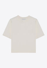 Prada Logo Print Crewneck T-shirt Ivory 3549BOOO15S8/P_PRADA-F0XPE