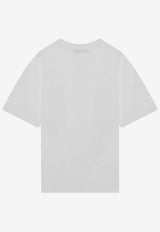 Prada Triangle Logo Crewneck T-shirt White 3556BOOO11CD/Q_PRADA-F0009