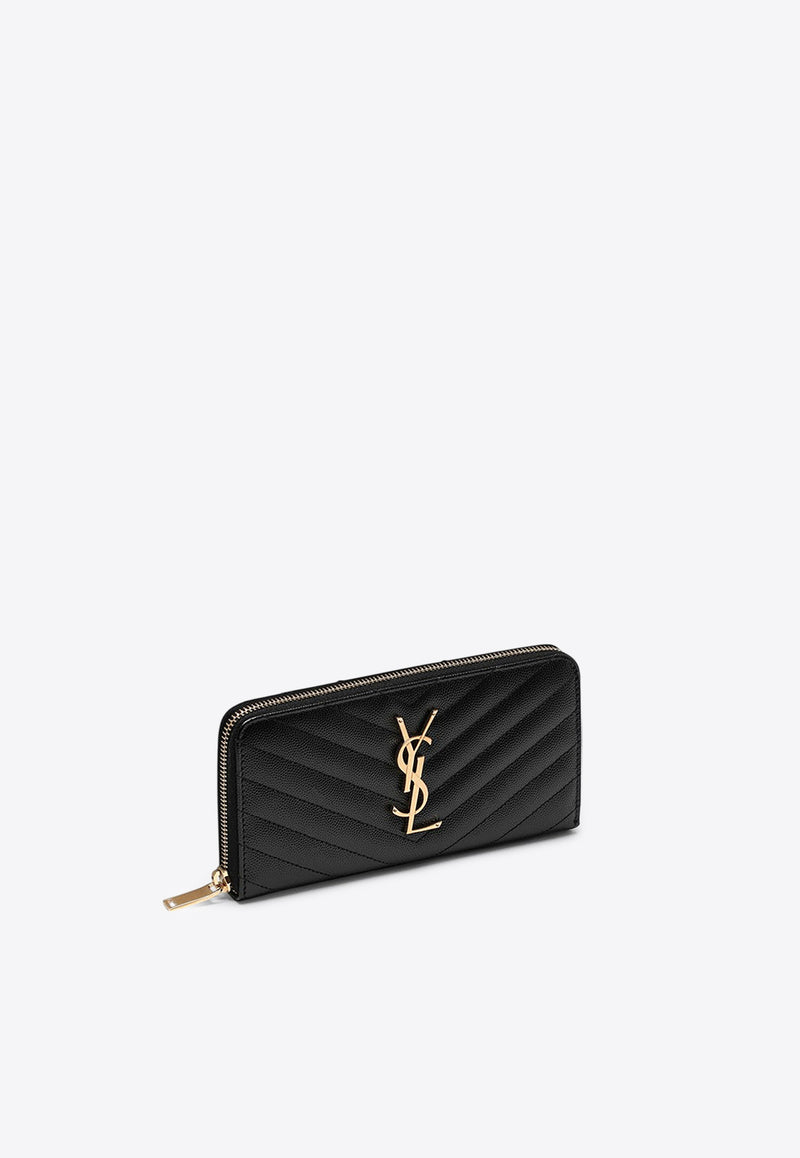 Saint Laurent Cassandre Zip-Around Continental Wallet Black 358094BOW01/Q_YSL-1000