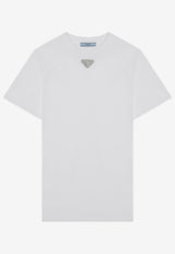 Prada Glass Triangle Logo T-shirt White 35838R16DV/Q_PRADA-F0009