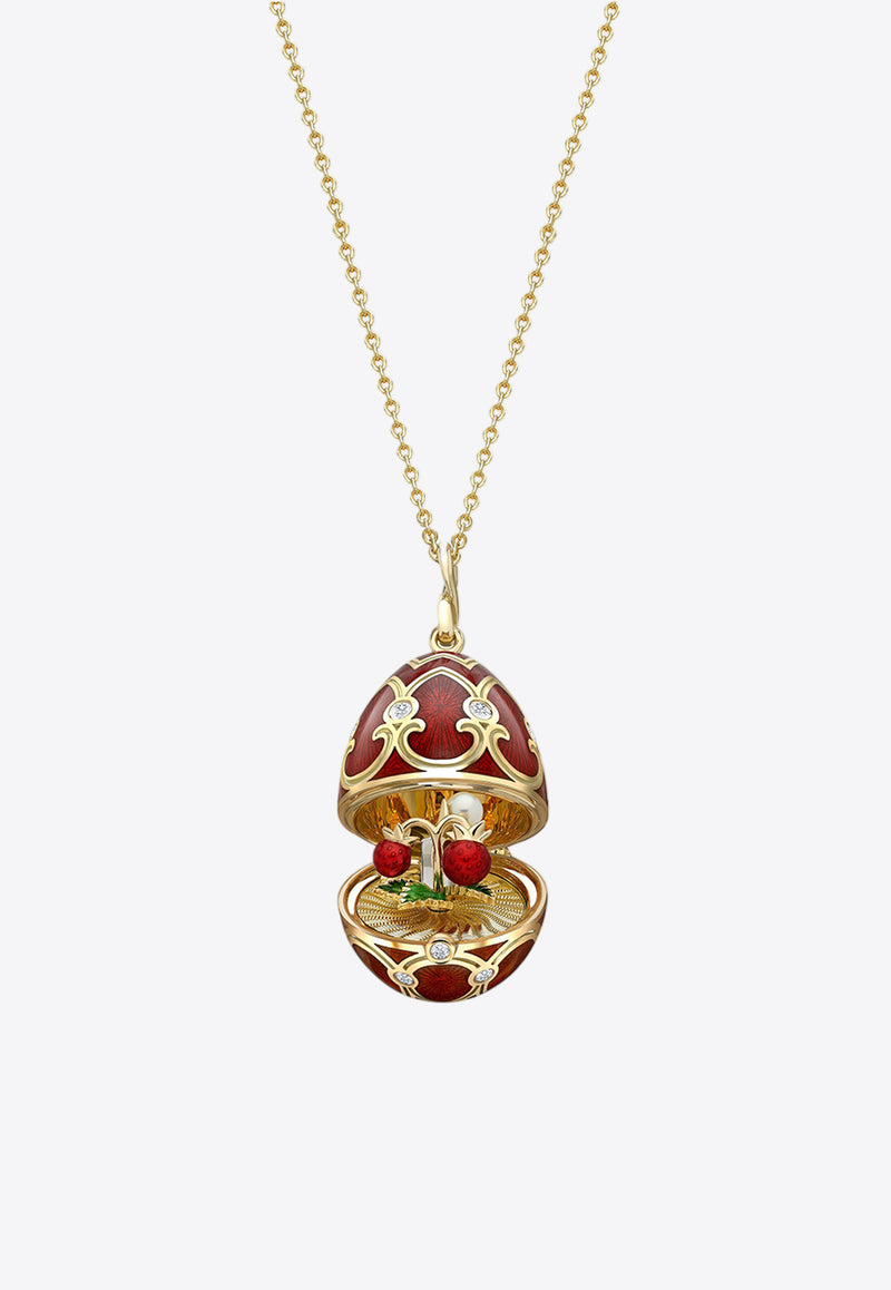 Fabergé Heritage Strawberry Surprise Locket Necklace in 18-karat Yellow Gold with Diamonds Gold 3639/2