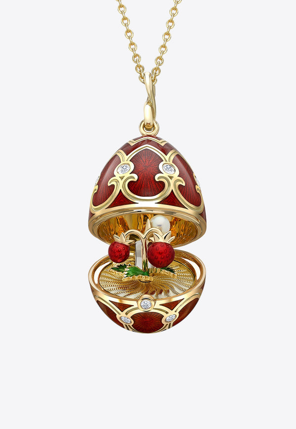 Fabergé Heritage Strawberry Surprise Locket Necklace in 18-karat Yellow Gold with Diamonds Gold 3639/2