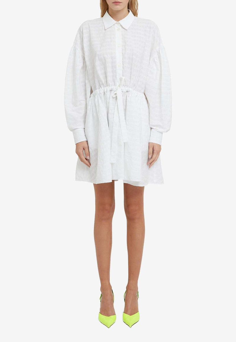 MSGM Seersucker Mini Shirt Dress White 3641MDA59247118WHITE